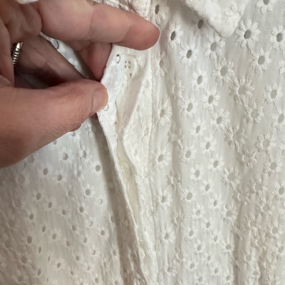 GAL MEETS GLAM 4 Judith white eyelet 100% cotton cottagecore side zip midi dress - Picture 5 of 16